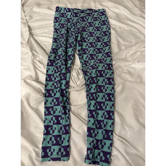 Disney Lularoe OS Leggings Turquoise Purple Minnie - Picture 1 of 2